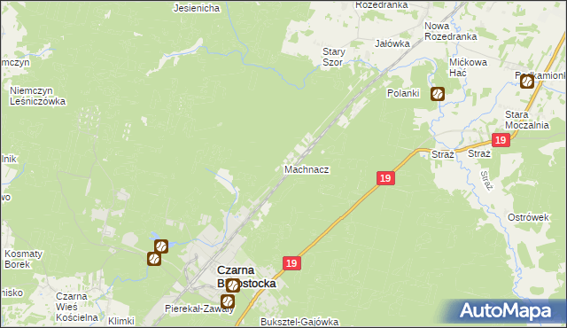 mapa Machnacz gmina Czarna Białostocka, Machnacz gmina Czarna Białostocka na mapie Targeo