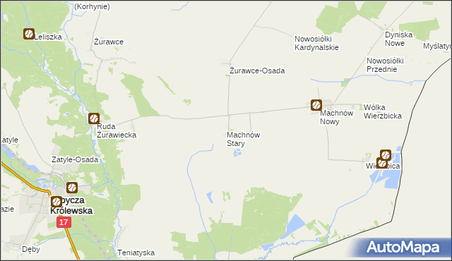 mapa Machnów Stary, Machnów Stary na mapie Targeo