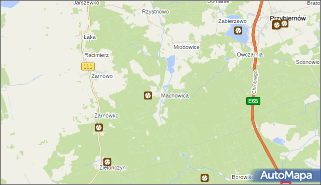 mapa Machowica, Machowica na mapie Targeo