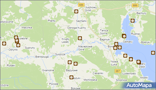 mapa Maciejkowa Góra, Maciejkowa Góra na mapie Targeo