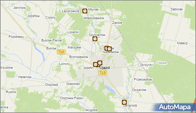 mapa Mącznik gmina Ujazd, Mącznik gmina Ujazd na mapie Targeo