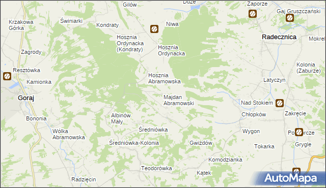 mapa Majdan Abramowski, Majdan Abramowski na mapie Targeo