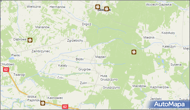 mapa Majdan gmina Stoczek, Majdan gmina Stoczek na mapie Targeo