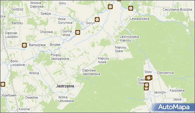 mapa Mąkosy Nowe, Mąkosy Nowe na mapie Targeo
