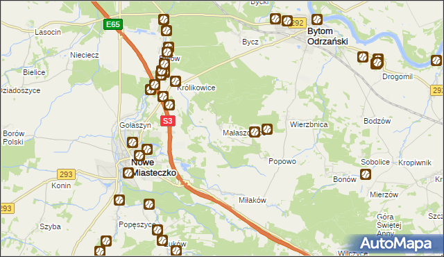 mapa Małaszowice, Małaszowice na mapie Targeo