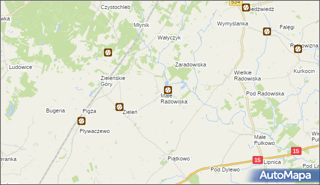 mapa Małe Radowiska, Małe Radowiska na mapie Targeo