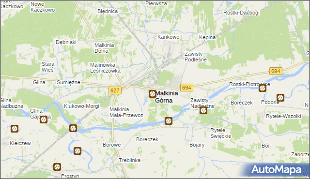 mapa Małkinia Górna, Małkinia Górna na mapie Targeo