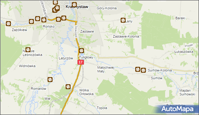 mapa Małochwiej Duży, Małochwiej Duży na mapie Targeo