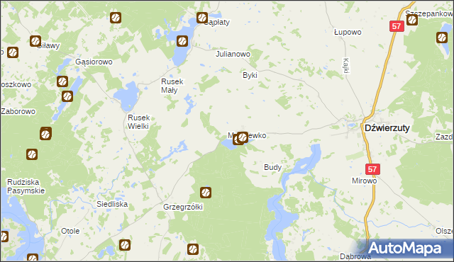 mapa Małszewko, Małszewko na mapie Targeo