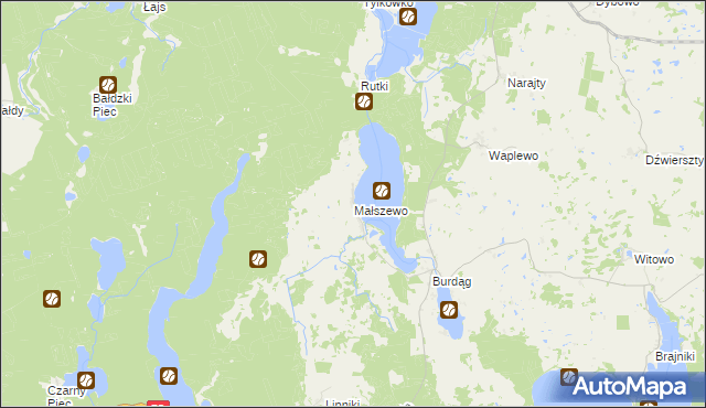 mapa Małszewo, Małszewo na mapie Targeo