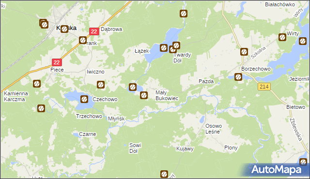 mapa Mały Bukowiec, Mały Bukowiec na mapie Targeo