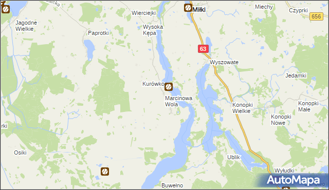 mapa Marcinowa Wola, Marcinowa Wola na mapie Targeo