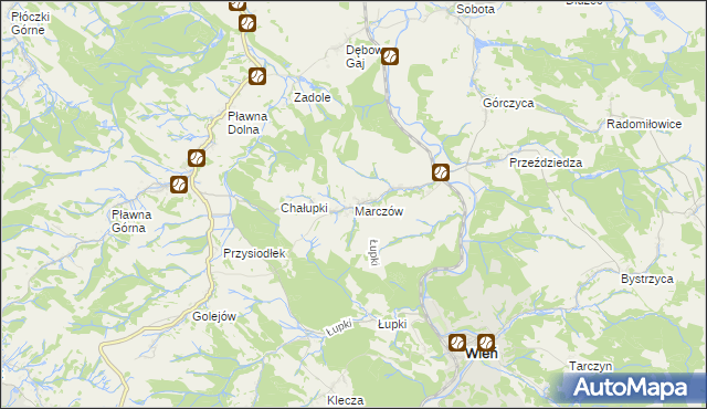 mapa Marczów, Marczów na mapie Targeo