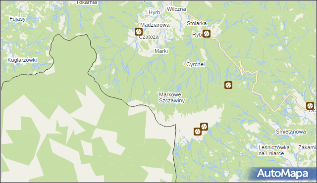 mapa Markowe Szczawiny, Markowe Szczawiny na mapie Targeo