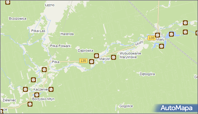 mapa Marylin gmina Drawsko, Marylin gmina Drawsko na mapie Targeo