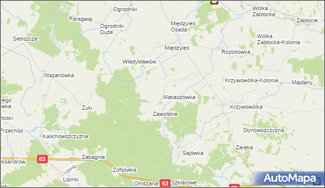 mapa Matiaszówka, Matiaszówka na mapie Targeo