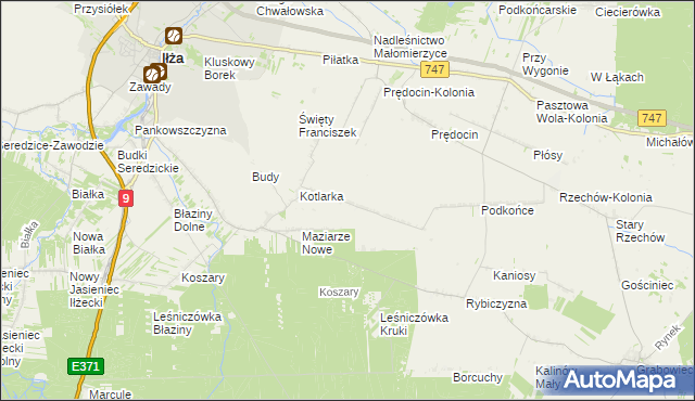 mapa Maziarze Stare, Maziarze Stare na mapie Targeo