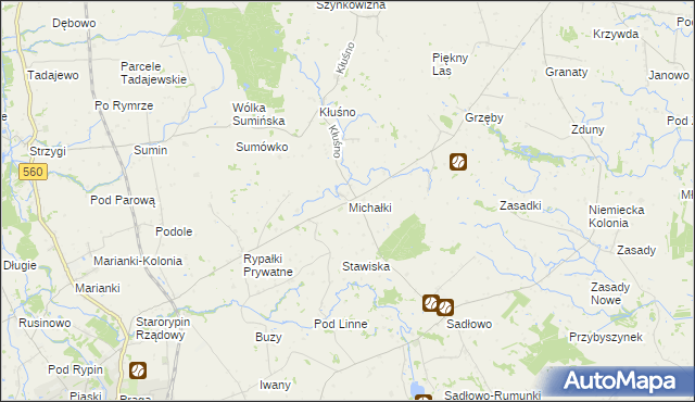 mapa Michałki gmina Świedziebnia, Michałki gmina Świedziebnia na mapie Targeo