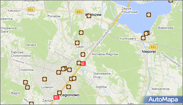 mapa Michałów-Reginów, Michałów-Reginów na mapie Targeo