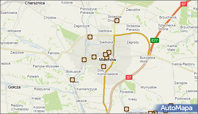 mapa Miechów, Miechów na mapie Targeo