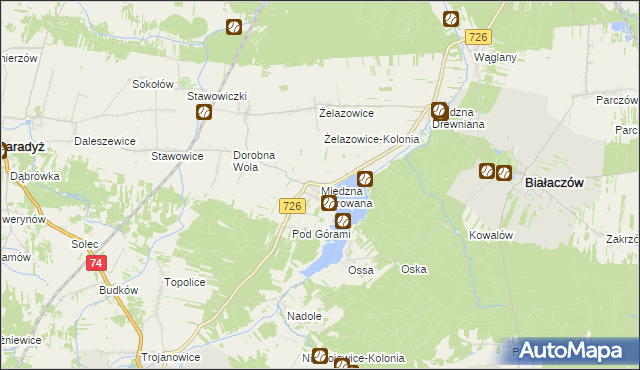 mapa Miedzna Murowana, Miedzna Murowana na mapie Targeo