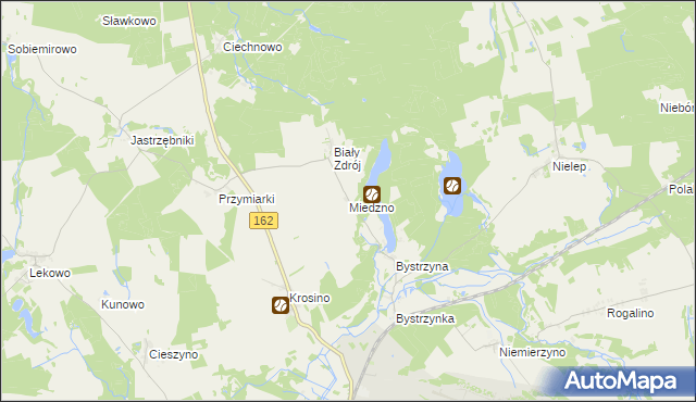 mapa Miedzno gmina Sławoborze, Miedzno gmina Sławoborze na mapie Targeo