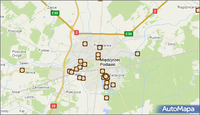 mapa Międzyrzec Podlaski, Międzyrzec Podlaski na mapie Targeo