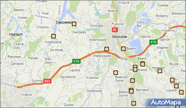 mapa Międzyświeć, Międzyświeć na mapie Targeo