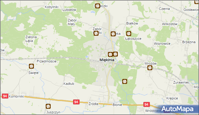 mapa Miękinia powiat średzki, Miękinia powiat średzki na mapie Targeo
