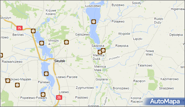 mapa Mielnica Duża, Mielnica Duża na mapie Targeo