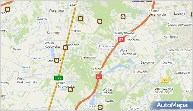 mapa Mieszkowo gmina Piaseczno, Mieszkowo gmina Piaseczno na mapie Targeo