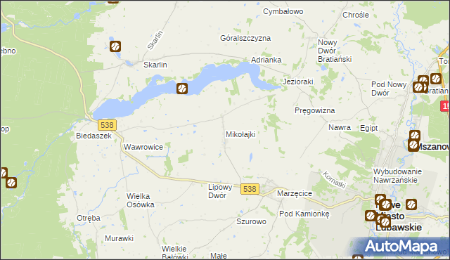 mapa Mikołajki gmina Kurzętnik, Mikołajki gmina Kurzętnik na mapie Targeo