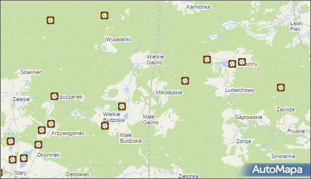 mapa Mikołajskie, Mikołajskie na mapie Targeo