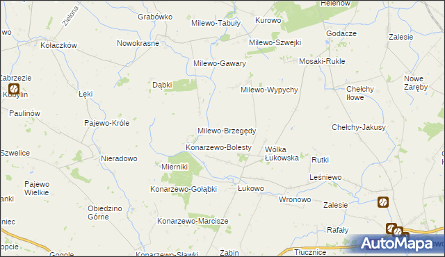 mapa Milewo-Malonki, Milewo-Malonki na mapie Targeo