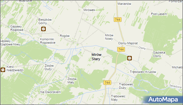 mapa Mirów Stary, Mirów Stary na mapie Targeo