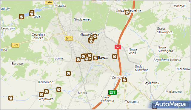 mapa Mława, Mława na mapie Targeo