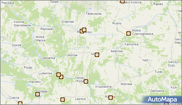 mapa Mlęcin, Mlęcin na mapie Targeo