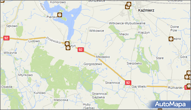 mapa Młodasko, Młodasko na mapie Targeo