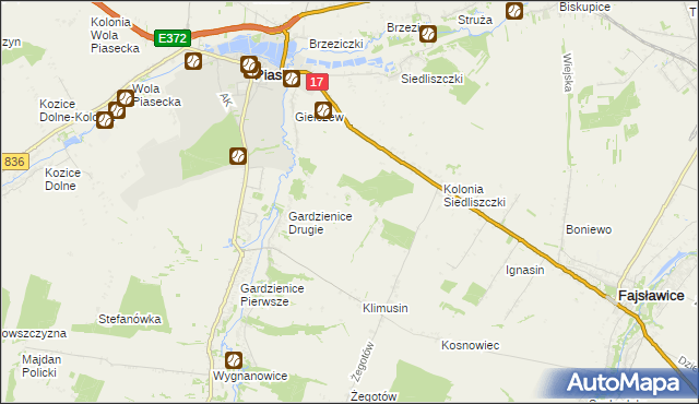 mapa Młodziejów, Młodziejów na mapie Targeo