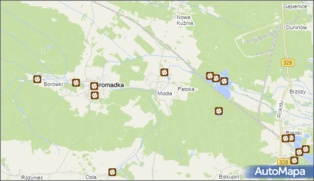 mapa Modła gmina Gromadka, Modła gmina Gromadka na mapie Targeo