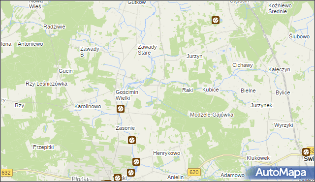 mapa Modzele-Bartłomieje, Modzele-Bartłomieje na mapie Targeo