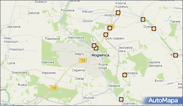 mapa Mogielnica powiat grójecki, Mogielnica powiat grójecki na mapie Targeo