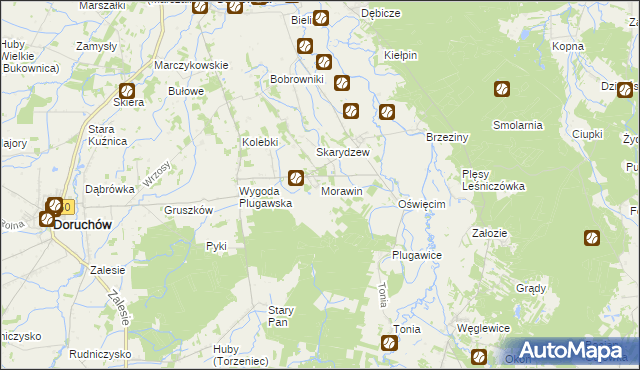 mapa Morawin gmina Doruchów, Morawin gmina Doruchów na mapie Targeo