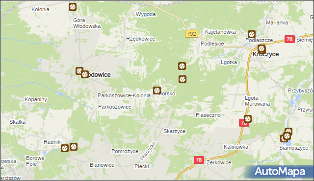 mapa Morsko gmina Włodowice, Morsko gmina Włodowice na mapie Targeo