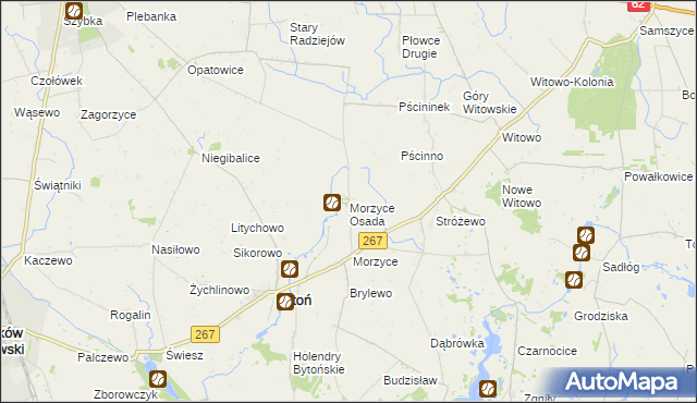 mapa Morzyce Osada, Morzyce Osada na mapie Targeo