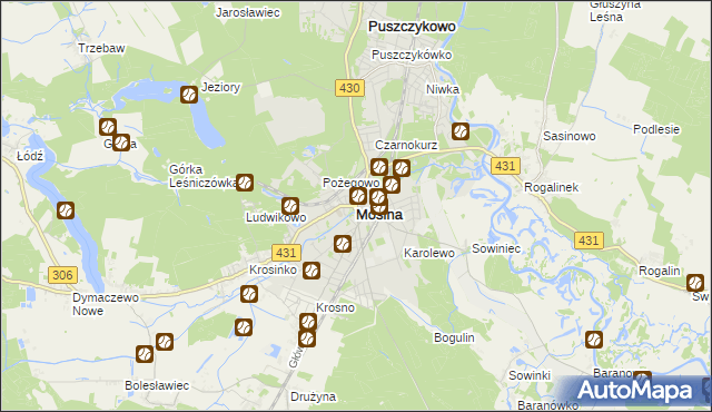 mapa Mosina powiat poznański, Mosina powiat poznański na mapie Targeo