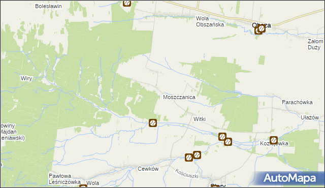 mapa Moszczanica, Moszczanica na mapie Targeo