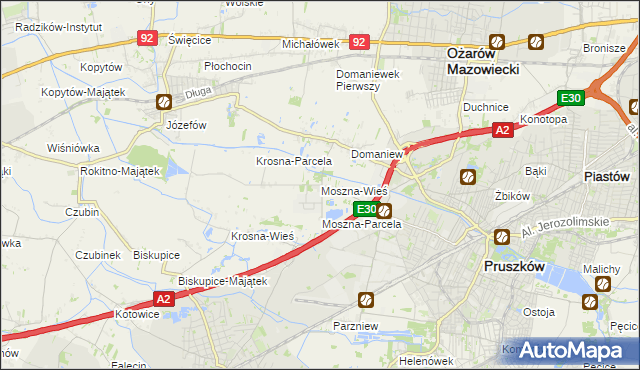 mapa Moszna-Wieś, Moszna-Wieś na mapie Targeo