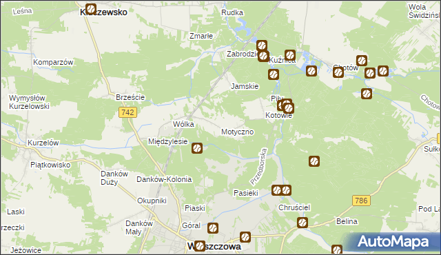 mapa Motyczno, Motyczno na mapie Targeo