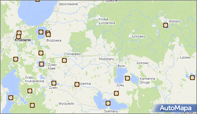 mapa Możdżany, Możdżany na mapie Targeo